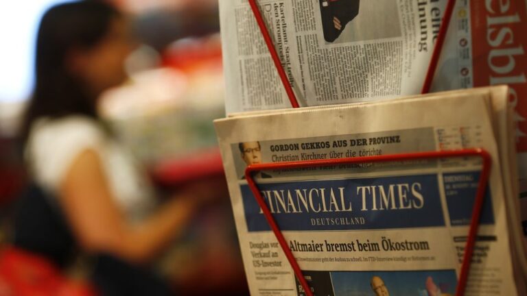 File photo of edition of the Financial Times Deutschland at a shop in Frankfurt